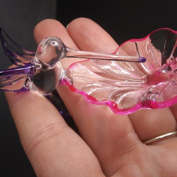 glass hummingbird figurine sweet and delicate approx. 4" tall - Picture 8 of 15